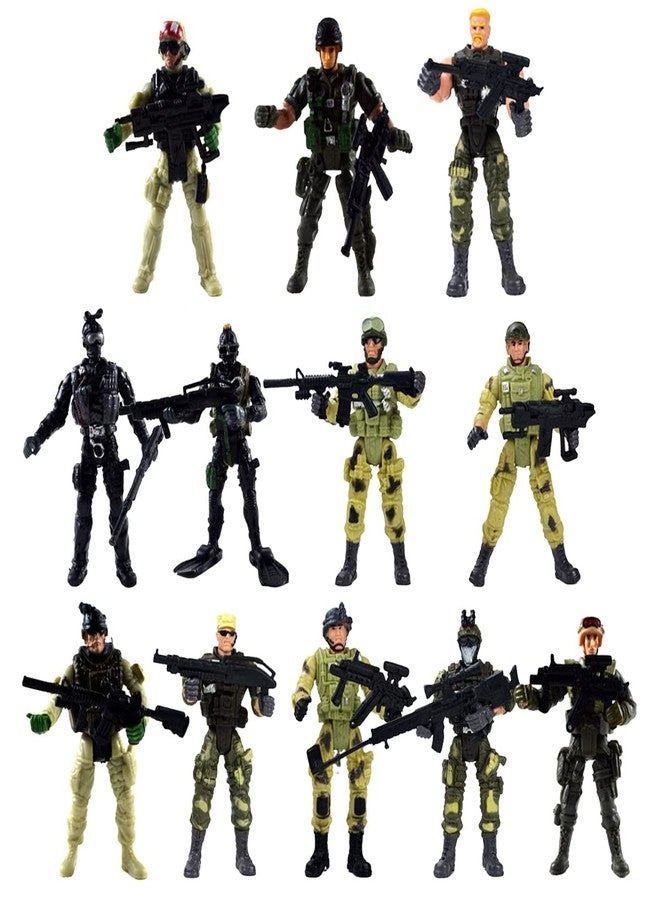 DC-BEAUTIFUL 12 Pack Military Soldier Special Forces SWAT Counter-Strikes Joint Movable Elite Model with Weapon - Image 1